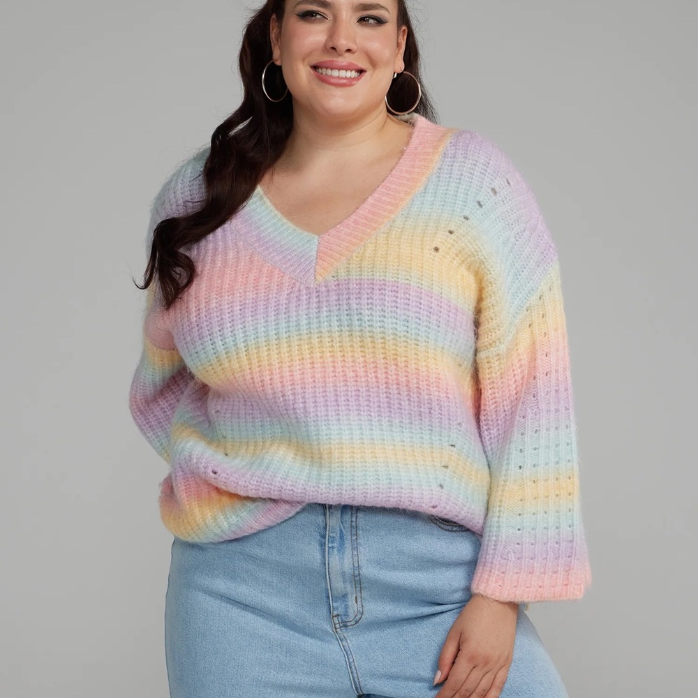 Fashion to Figure Multicolor V-Neck Sweater